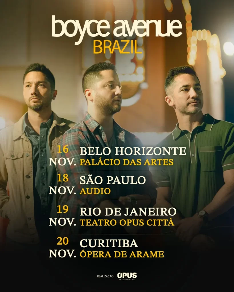 Datas da turnê de Boyce Avenue no Brasil. - Cabana Geek