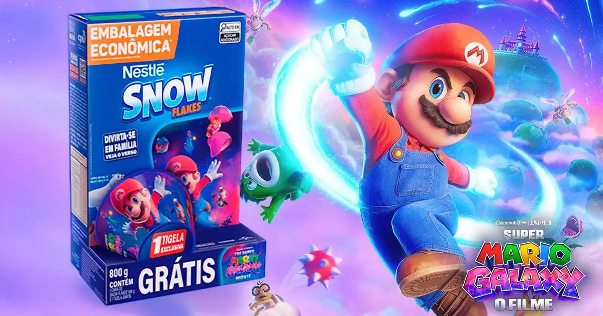 Snow Flakes® lança edição especial inspirada em Super Mario Galaxy – O Filme
