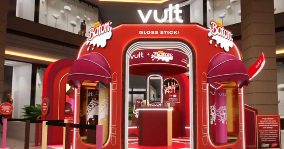 Vult e Baton transformam Shopping Center Norte em experiência sensorial inspirada na collab de beleza