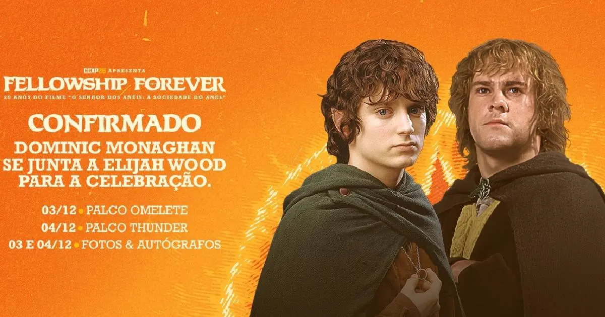 CCXP26 | Dominic Monaghan se junta a Elijah Wood na Fellowship Forever